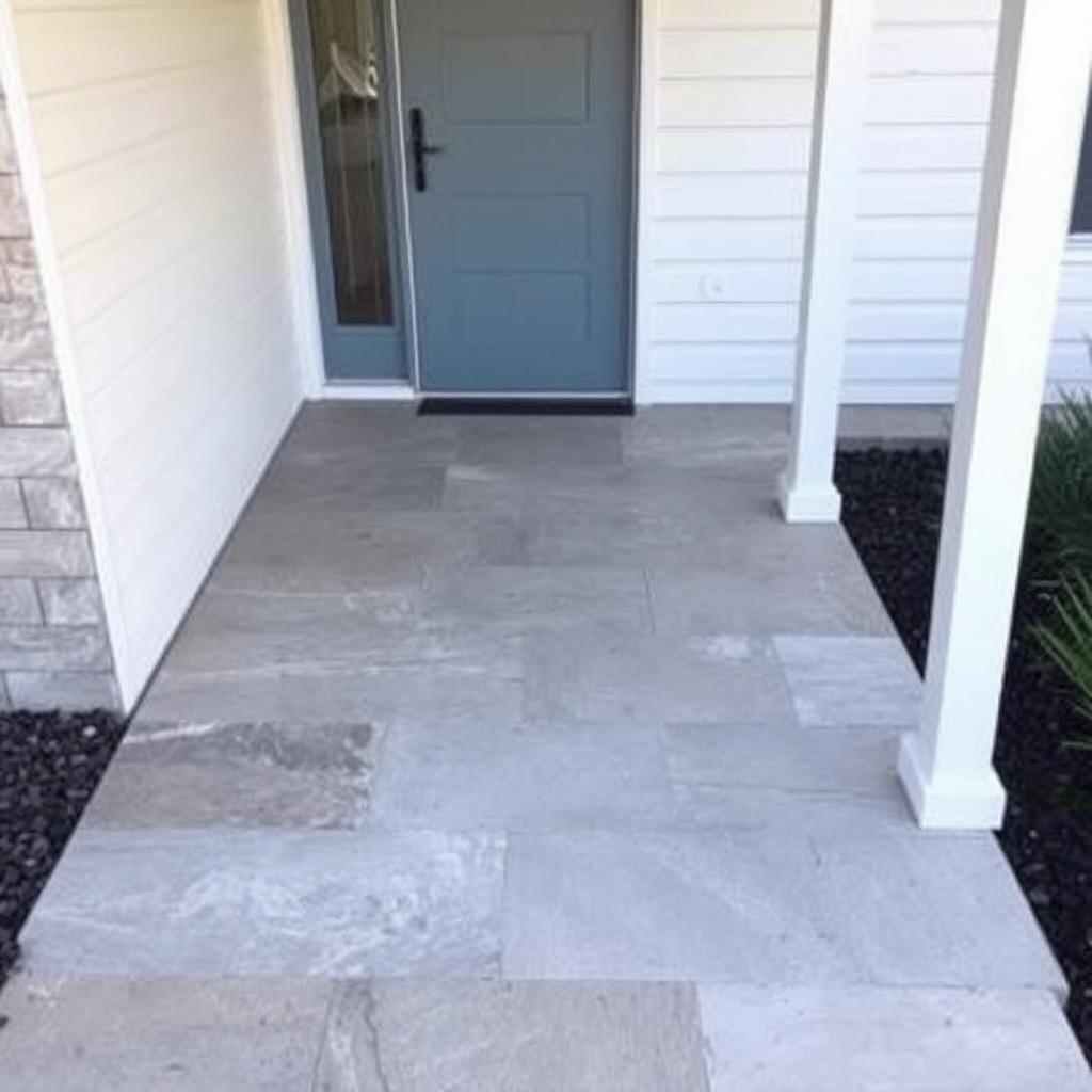 Stone-look porch tiling Melbourne